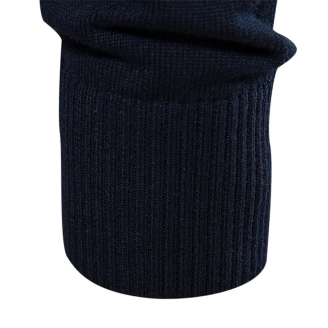 The Terracina Men’s Patchwork Zip Mock Neck Sweater