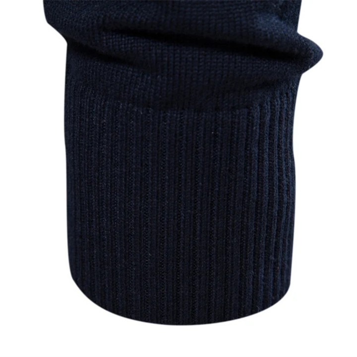 The Terracina Men’s Patchwork Zip Mock Neck Sweater