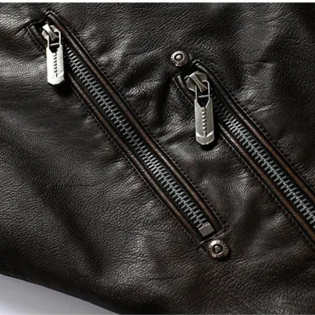 The Broadmoor Men’s Slim Fit Stylish Biker Leather Jacket