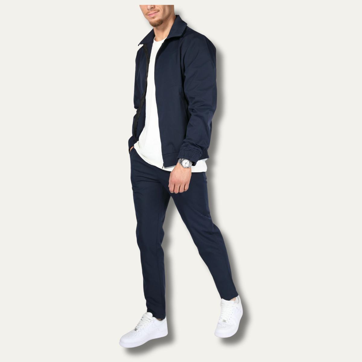 The Napoli Men’s Navy Blue Co Ord Set – Lightweight Cotton Jacket & Pants