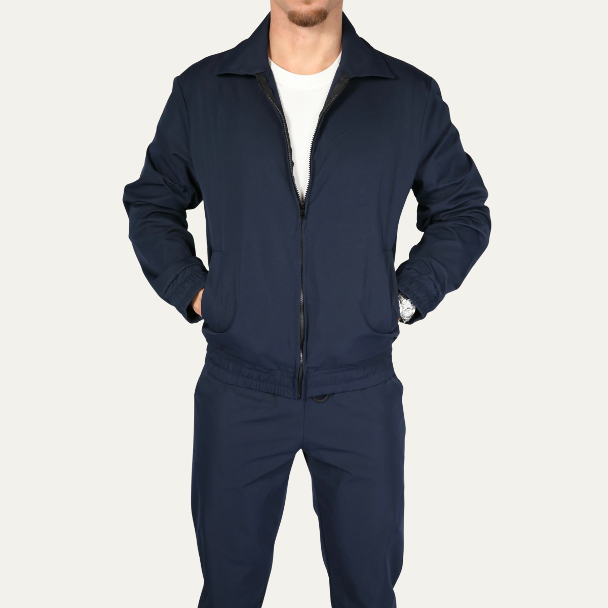 The Napoli Men’s Navy Blue Co Ord Set – Lightweight Cotton Jacket & Pants