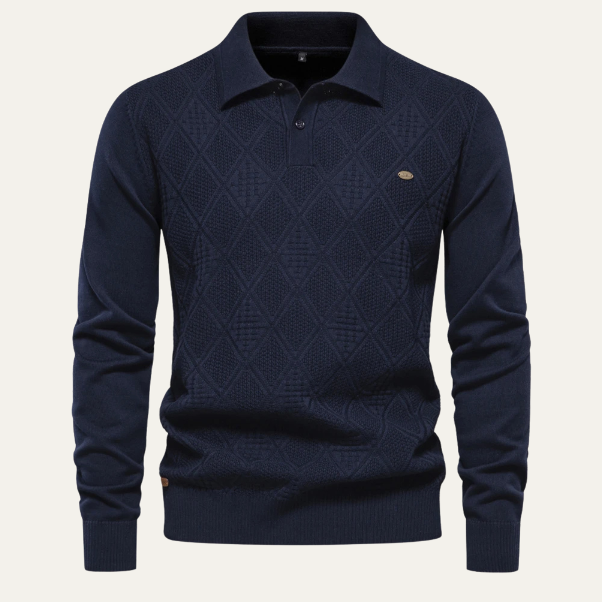The Kensington Diamond Knit Polo Sweater for Men