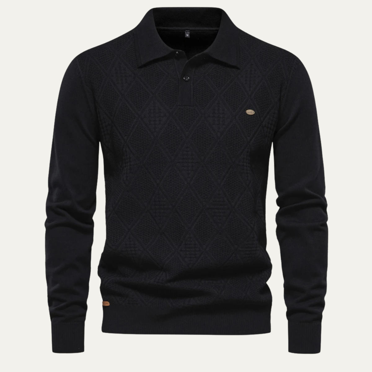 The Kensington Diamond Knit Polo Sweater for Men