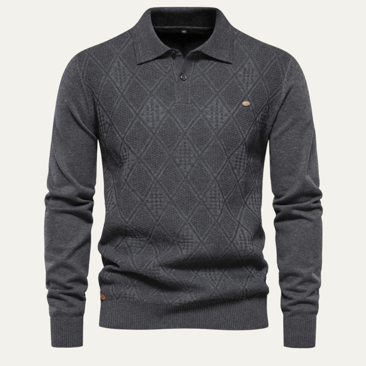 The Kensington Diamond Knit Polo Sweater for Men
