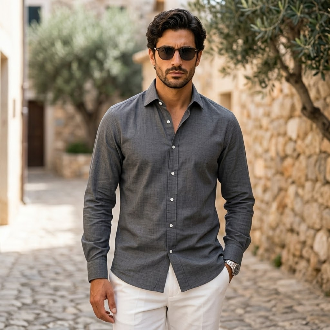 The Summerville Men’s Lightweight Button Down Cotton Shirt