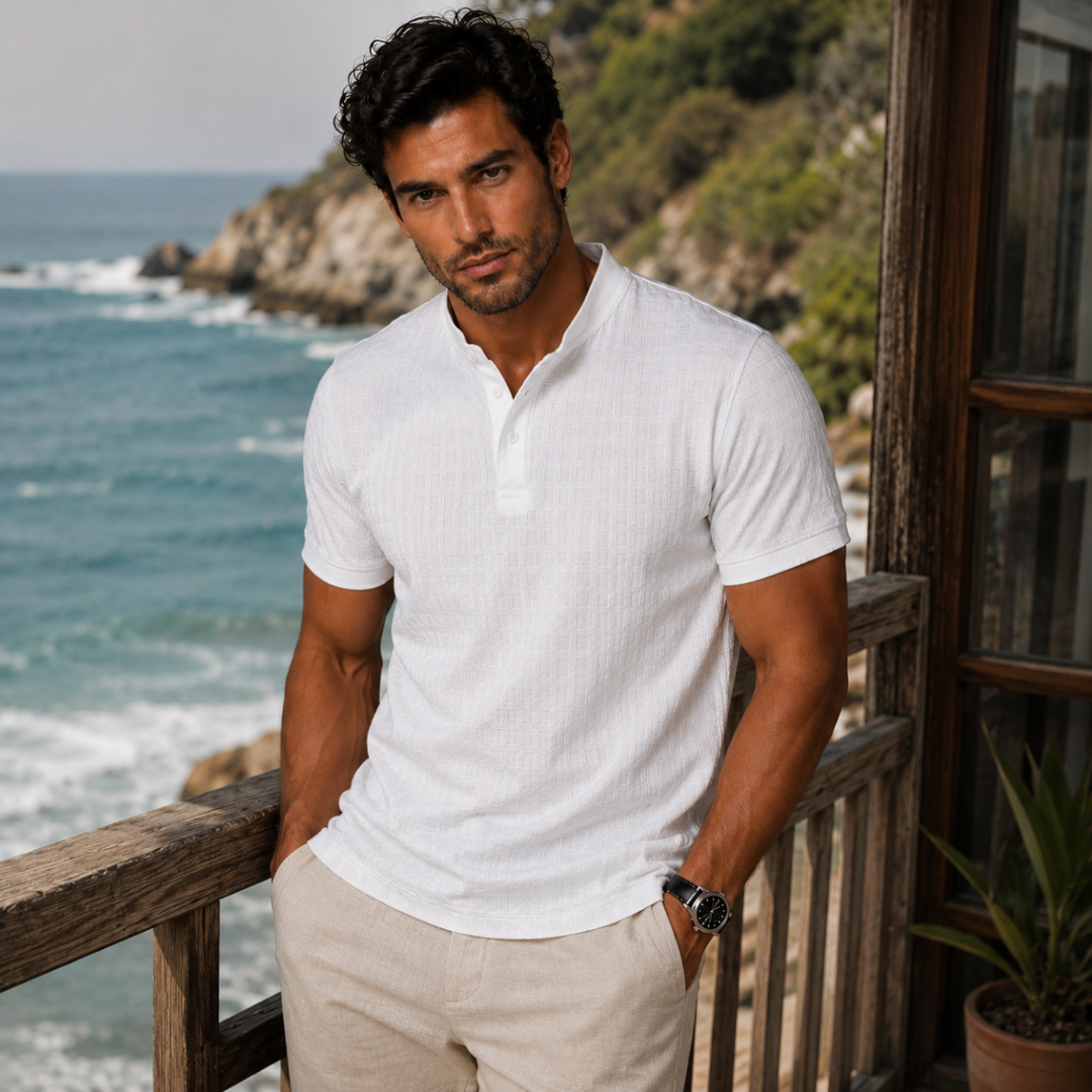 The Oakridge Hill Men’s Classic Textured Summer Polo Shirt