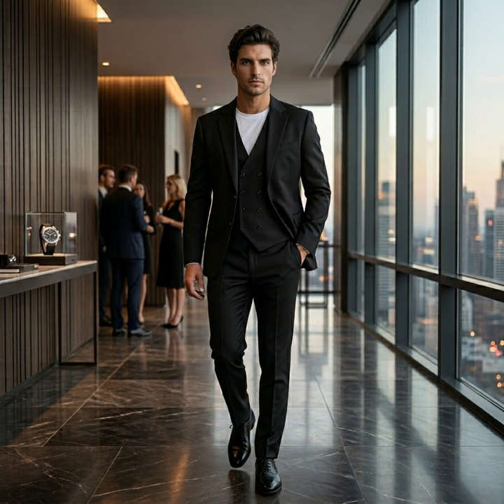 The Remington Men’s 3 Piece Slim Fit Tuxedo Suit Set – Formal Wedding & Business Suit