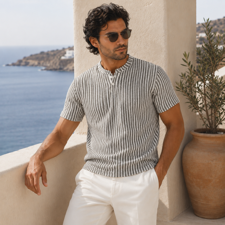 The Windlawn Men’s Casual Textured Summer Polo Shirt