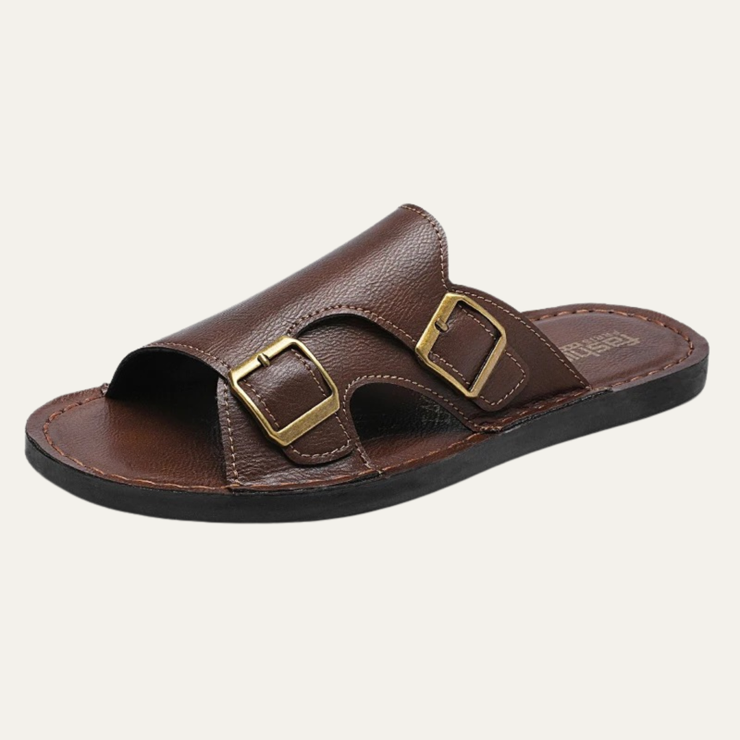 The Tribeca Men’s Leather Double Strap Sandals