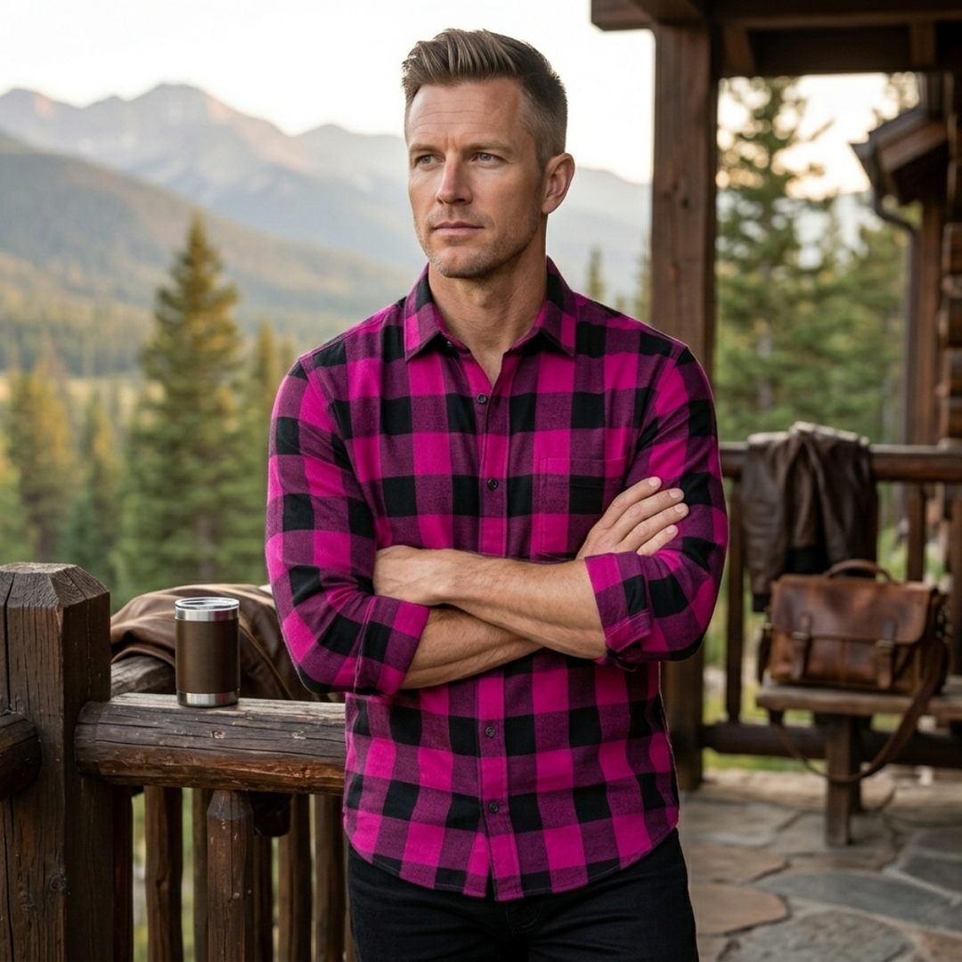 The Desenzano Men’s Trendy Plaid Button-Up Shirt