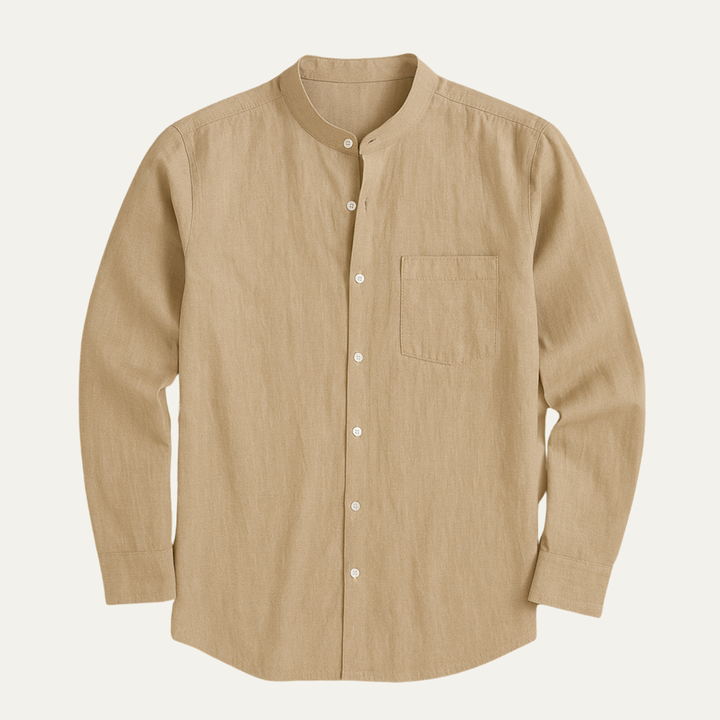 The Manly Men’s Casual Button Up Linen Long Sleeve Shirt with Pocket
