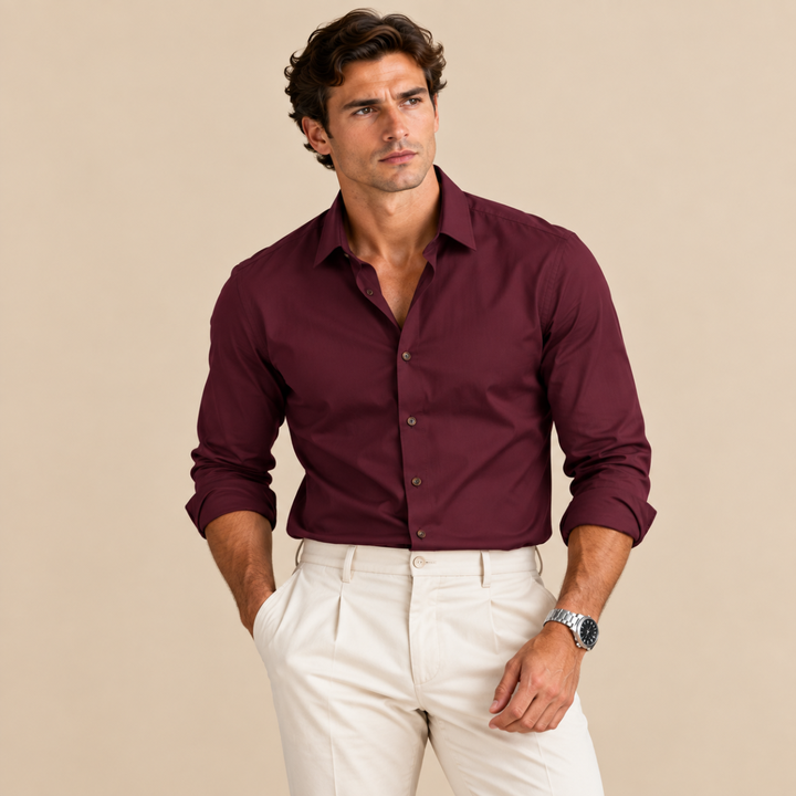 The Hawthorne Men’s Stretch Button Up Slim Fit Dress Shirt
