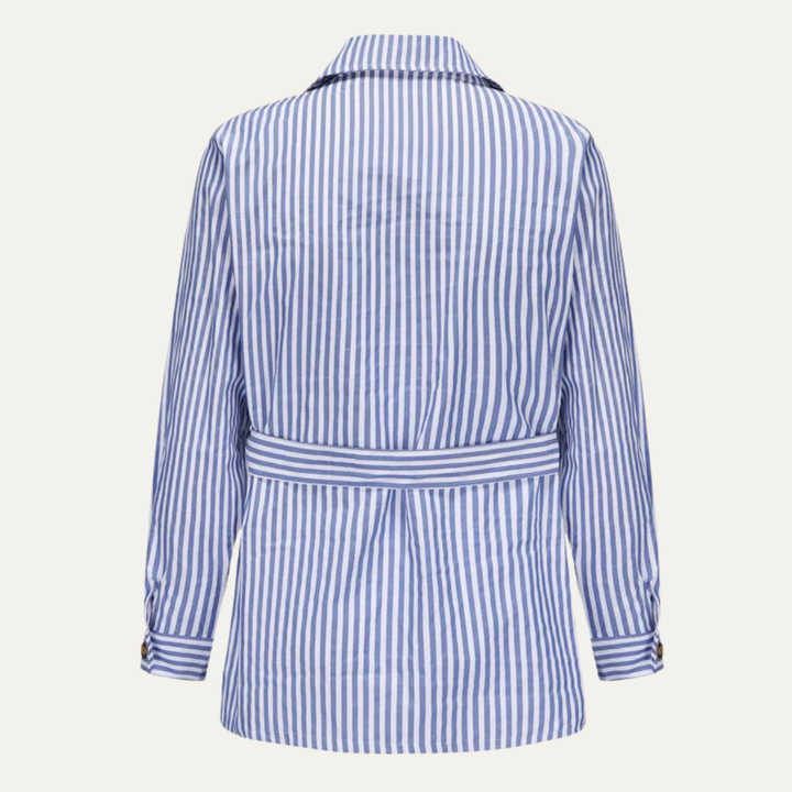 The Bramblewood Men’s Streetwear Striped Button Down Shirt with Pockets