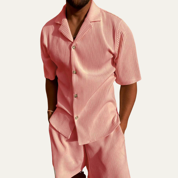 The Deerfield Men’s Corduroy Shirt & Shorts Set