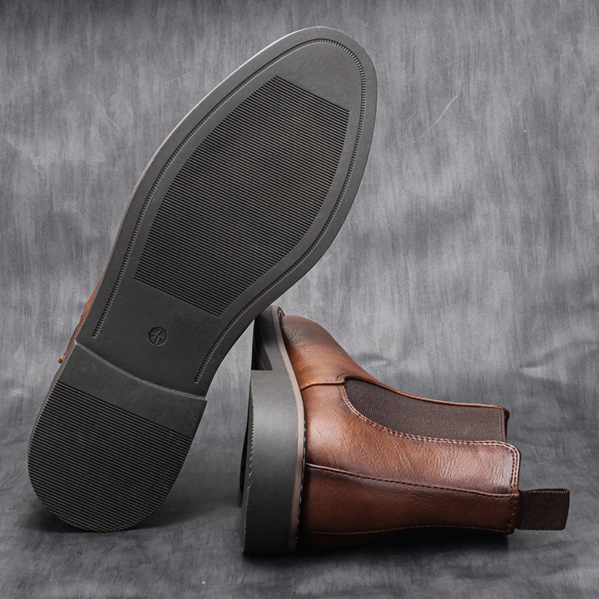 The Montalcino Men’s Brown Classic Leather Slip On Chelsea Boots