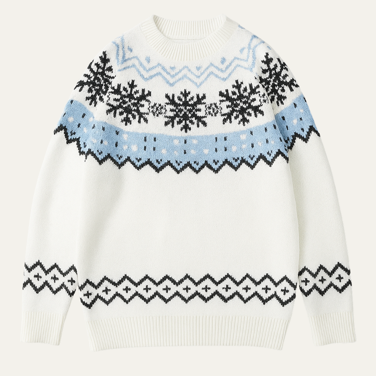 The Westfield Men’s Round Neck Warm Snowflake Knit Christmas Sweater