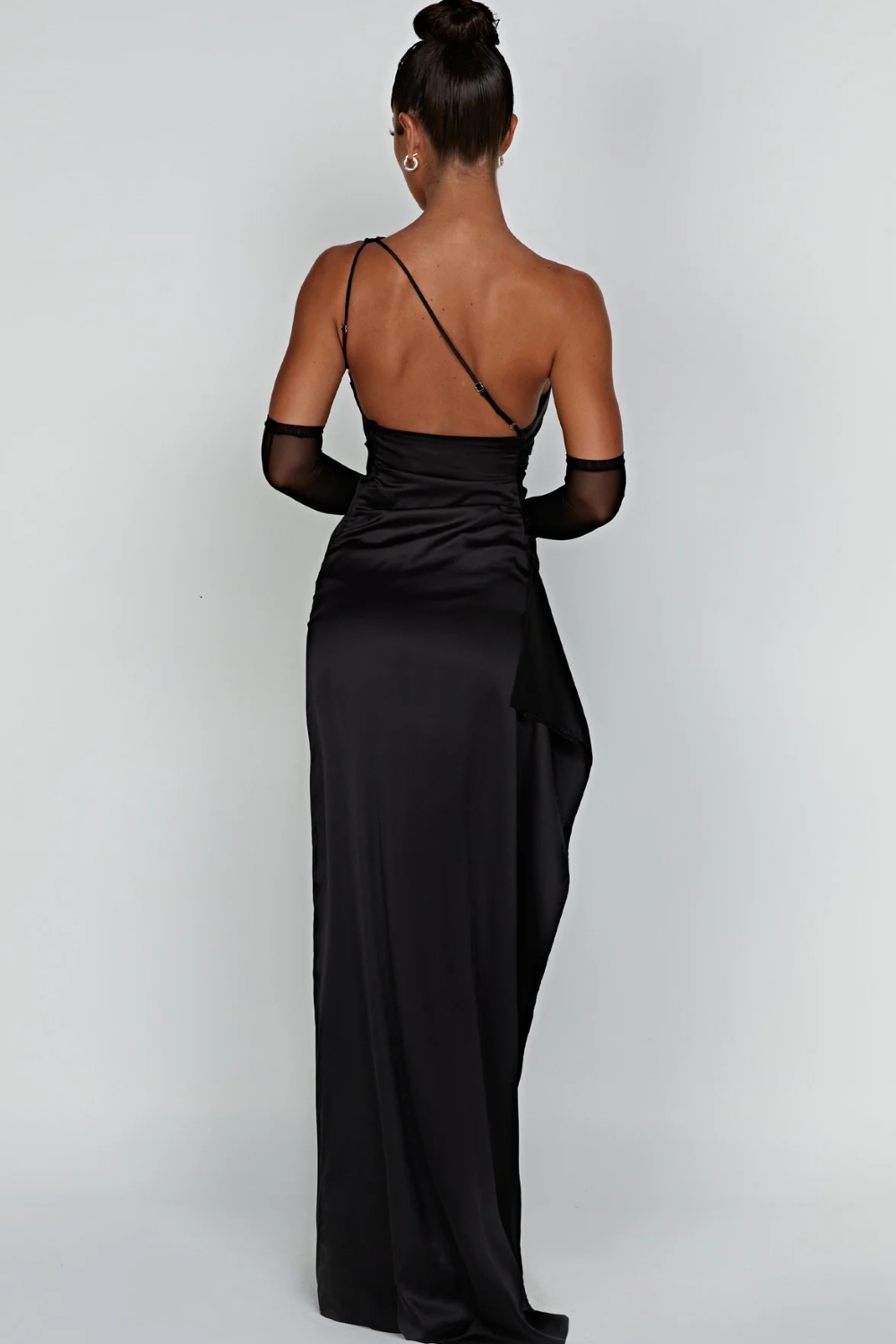 Women's Satin One Shoulder Maxi Dress