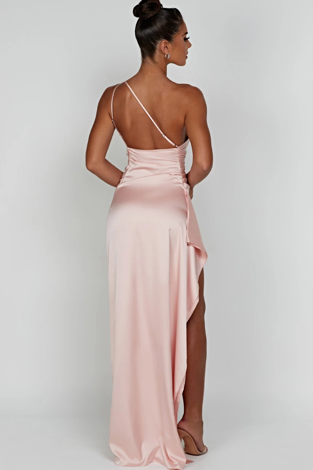 Women's Satin One Shoulder Maxi Dress