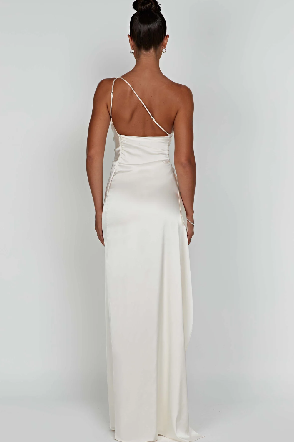 Women's Satin One Shoulder Maxi Dress
