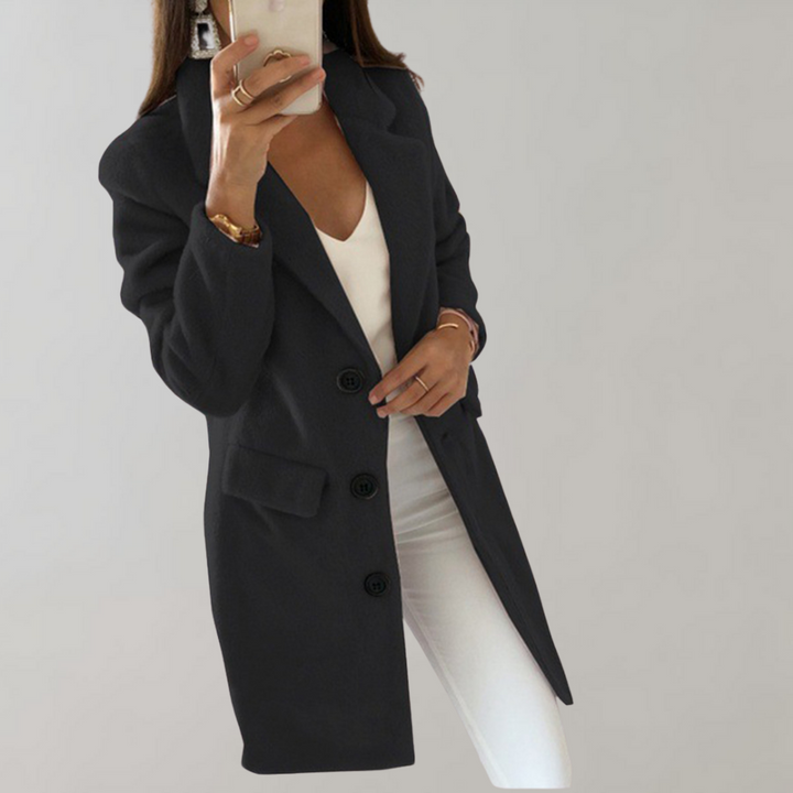 Women's Long Blazer with Button Front