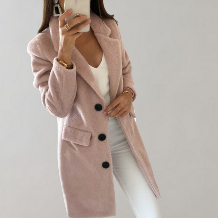 Women's Long Blazer with Button Front