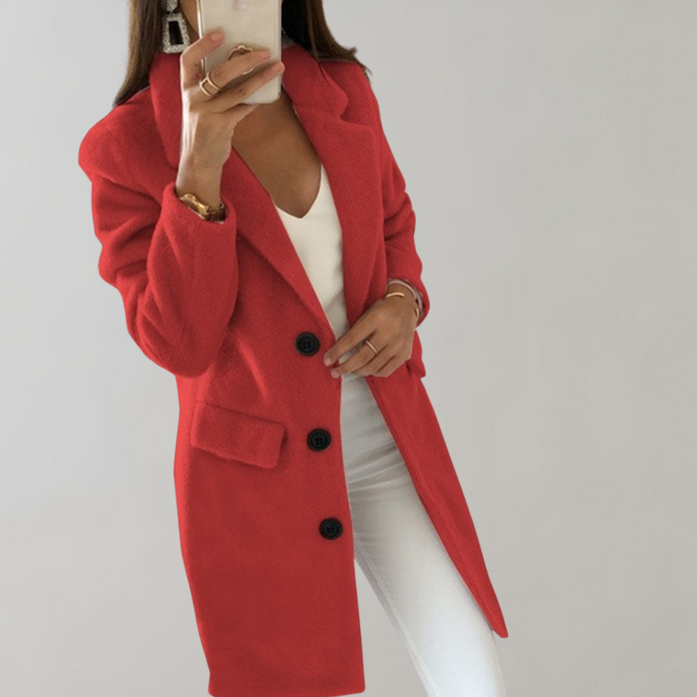 Women's Long Blazer with Button Front