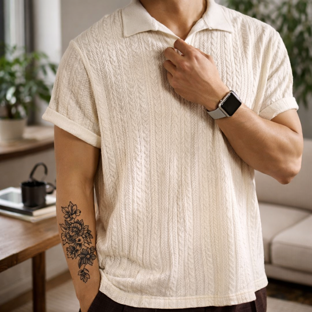 Men’s Casual Polo Shirt Vintage Style