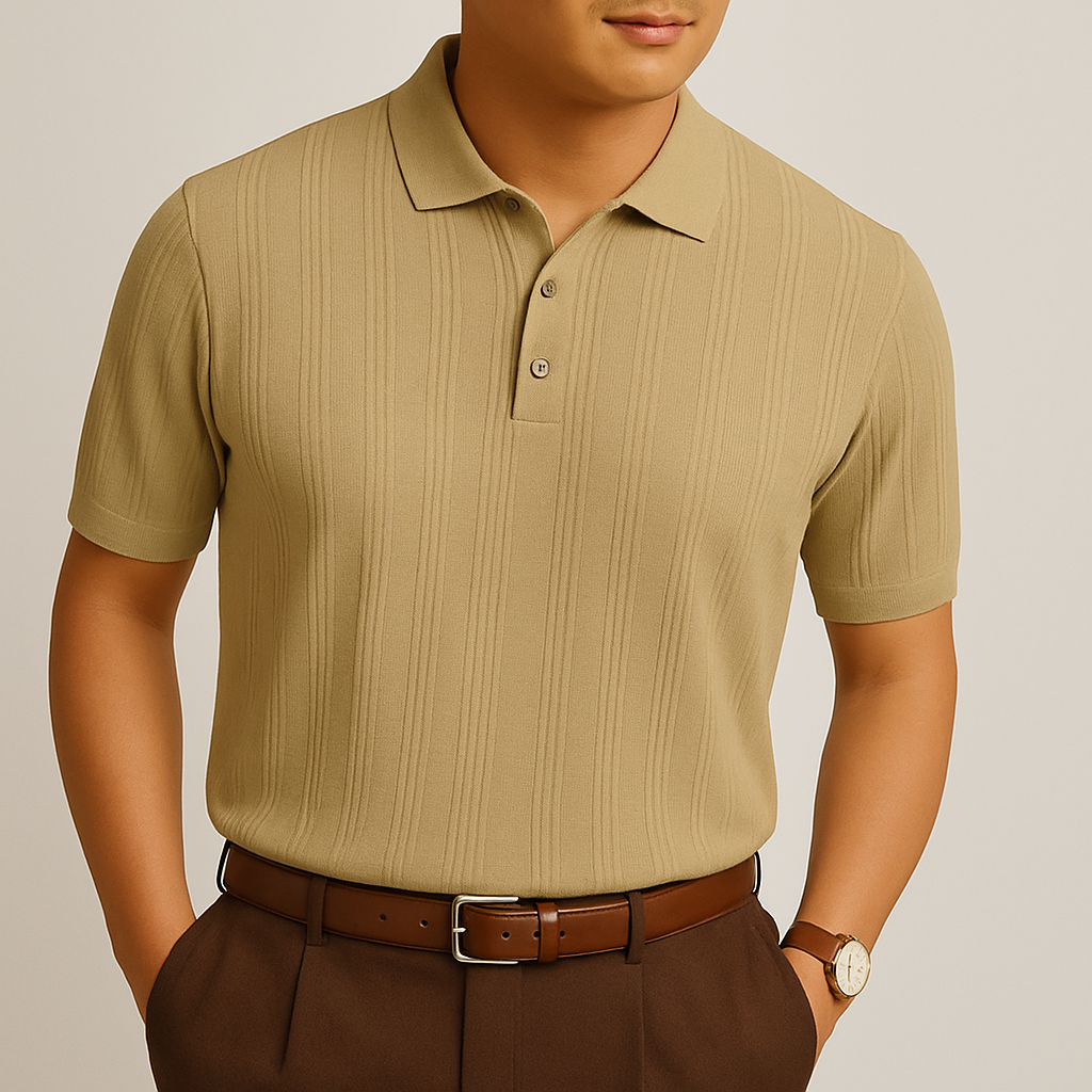 The Bormio Retro Knitted Polo for Men