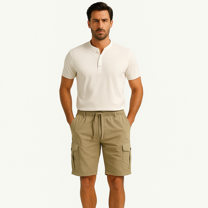 Men's Durable Adjustable Pockets Cotton Cargo Shorts-The British Gentlemen