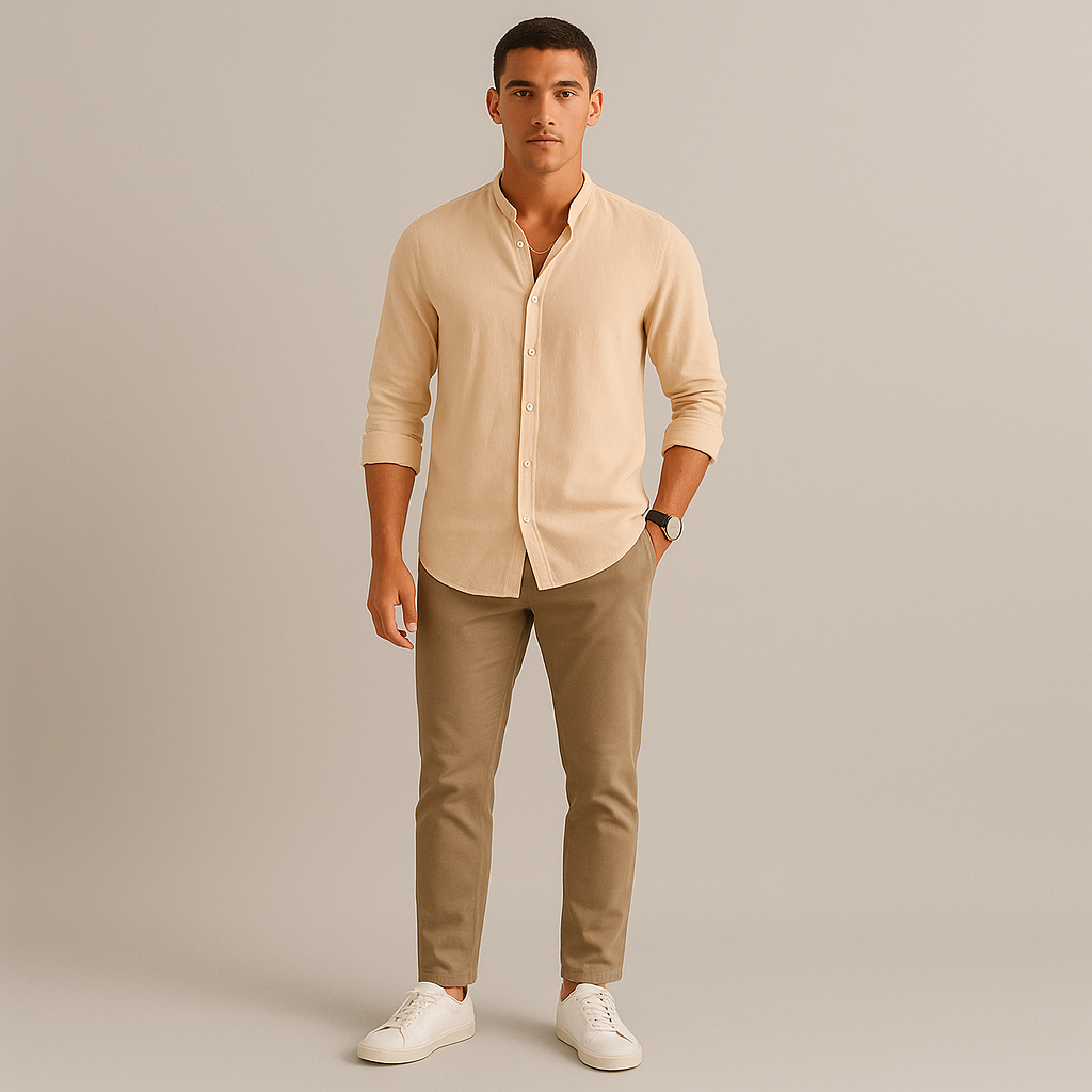 Summer Casual Linen Men Shirt Relaxed Fit