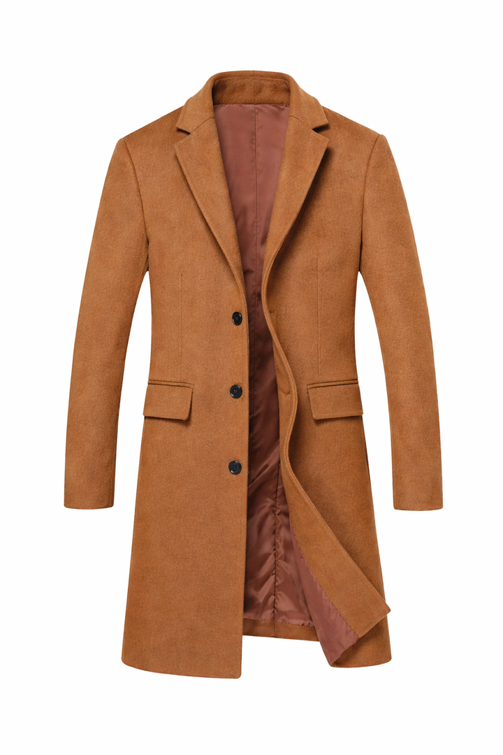 The Brianza Men’s Smart Single Breasted Wool Blend Overcoat