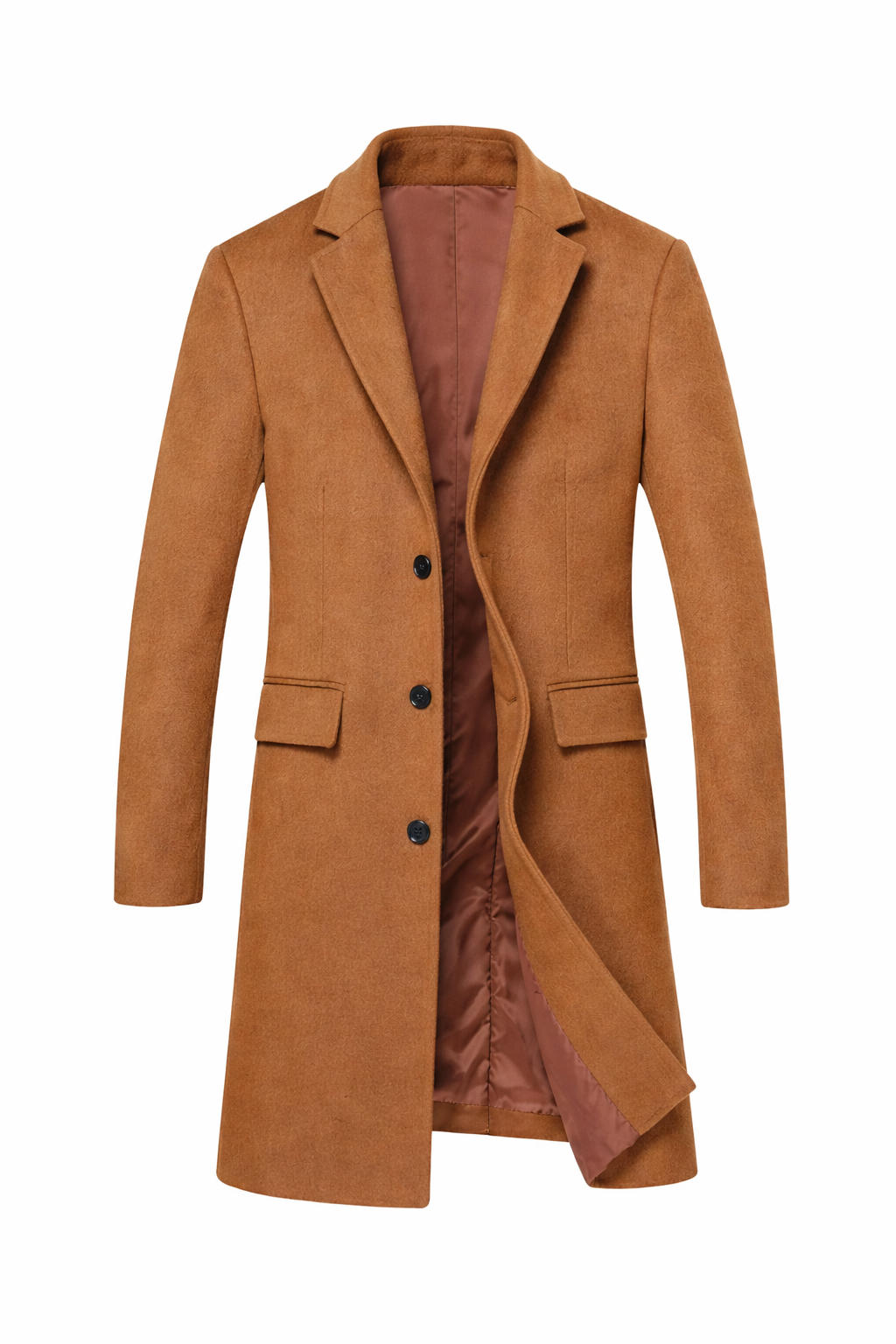 The Brianza Men’s Smart Single Breasted Wool Blend Overcoat