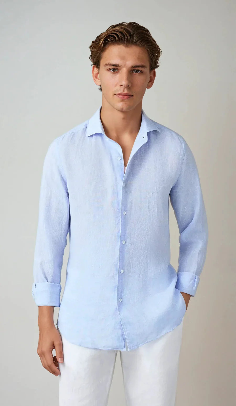 The Matera Men's Premium Linen Button Up Shirt