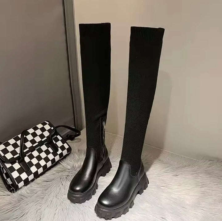 Elegant Over-the-Knee Fitted Boots for Women