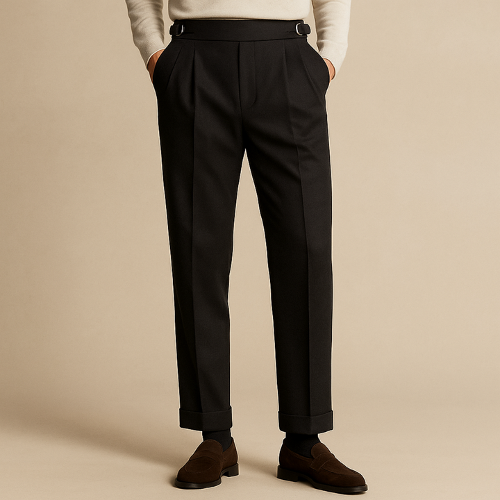 The Hensley Pleated Pants – High Waist Wool Pants for Men