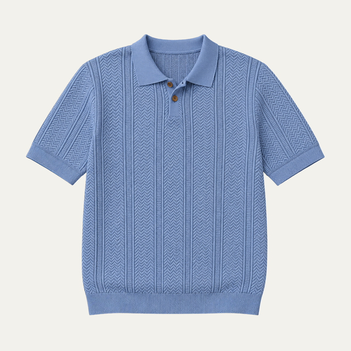 The Montecito Men's Cable Knit Polo Shirt