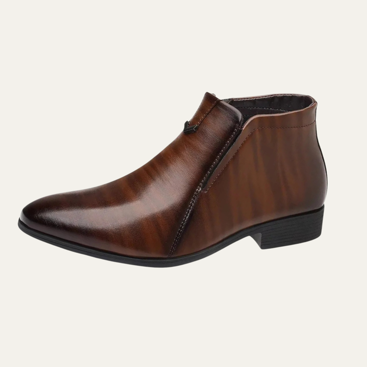 The Oxford Men's Faux Leather Ankle Boots - Vintage Business Dress Shoes