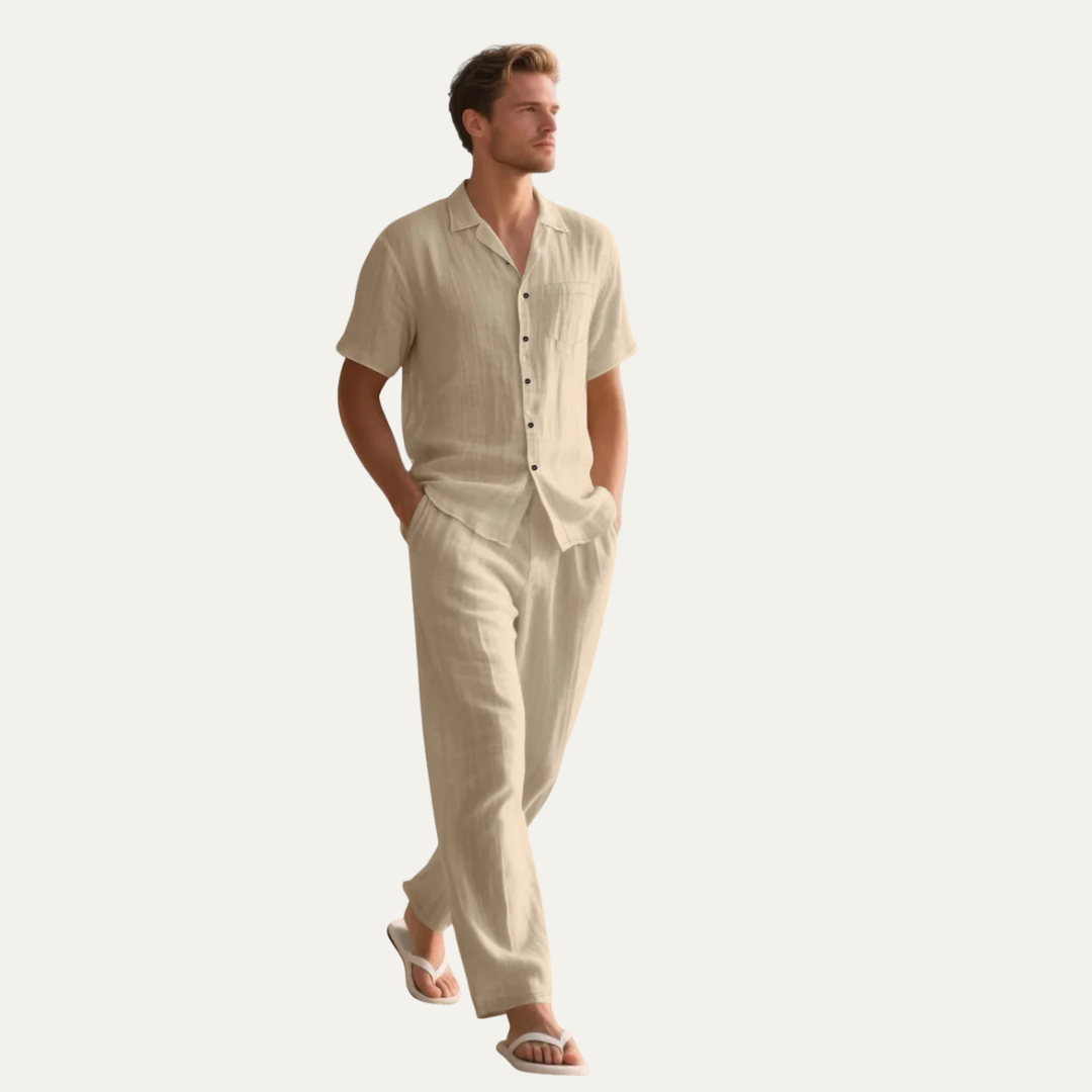 The Meadowfall Men’s Trendy Summer Set – Shirt & Pants