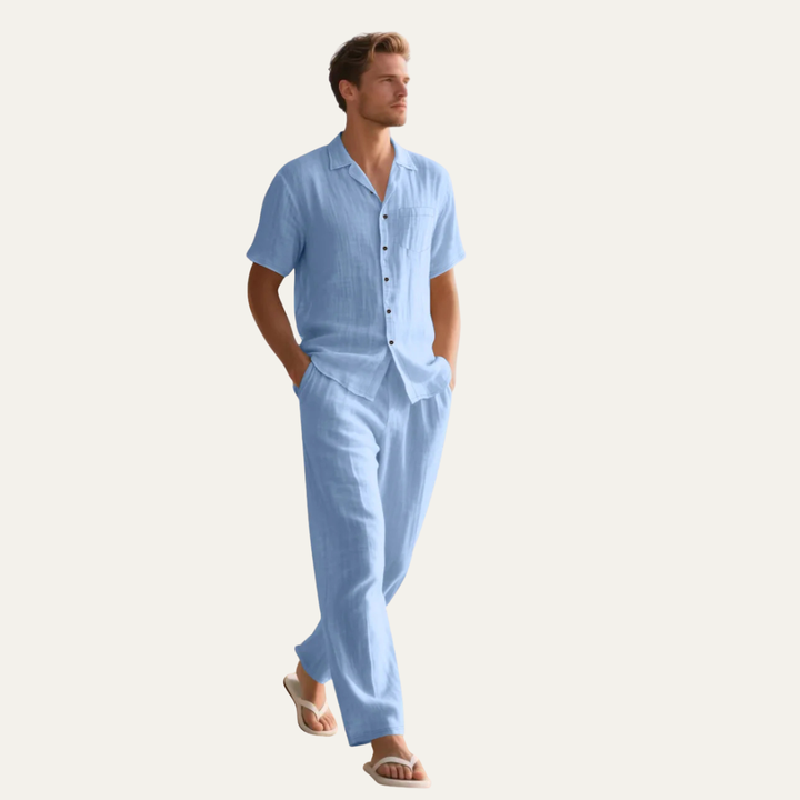The Meadowfall Men’s Trendy Summer Set – Shirt & Pants