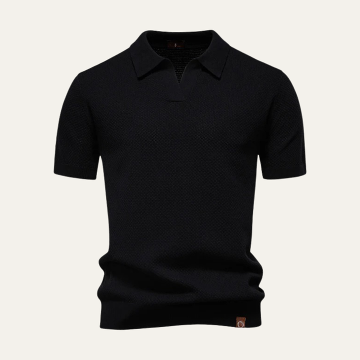 The Desenzano Men's Smart Knit Open Collar Polo Shirt