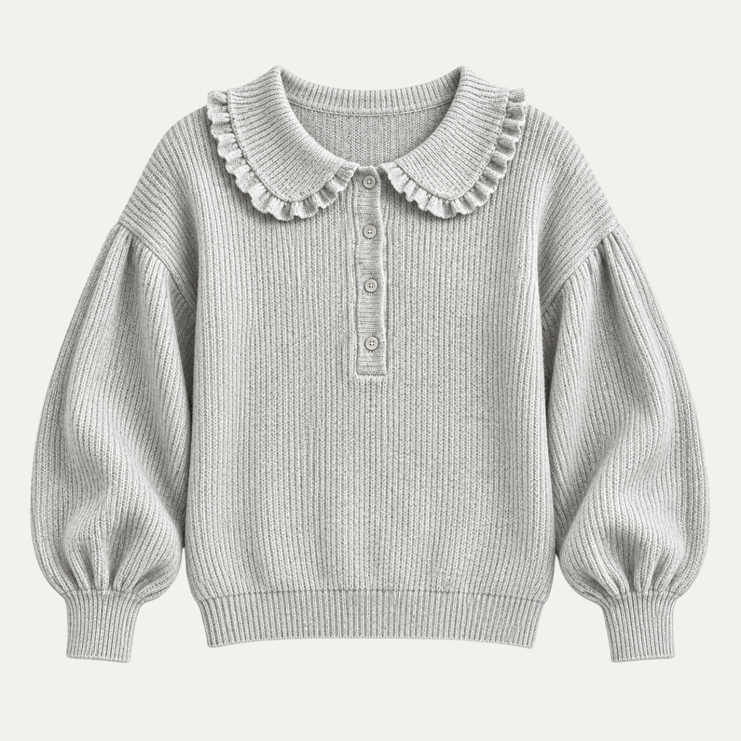 Women’s Button Front Collar Ribbed Sweater
