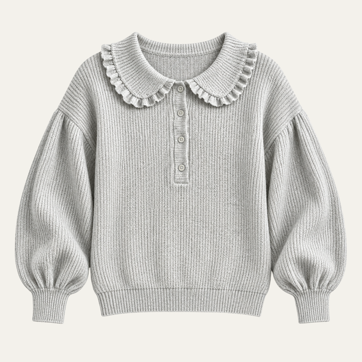 Women’s Button Front Collar Ribbed Sweater