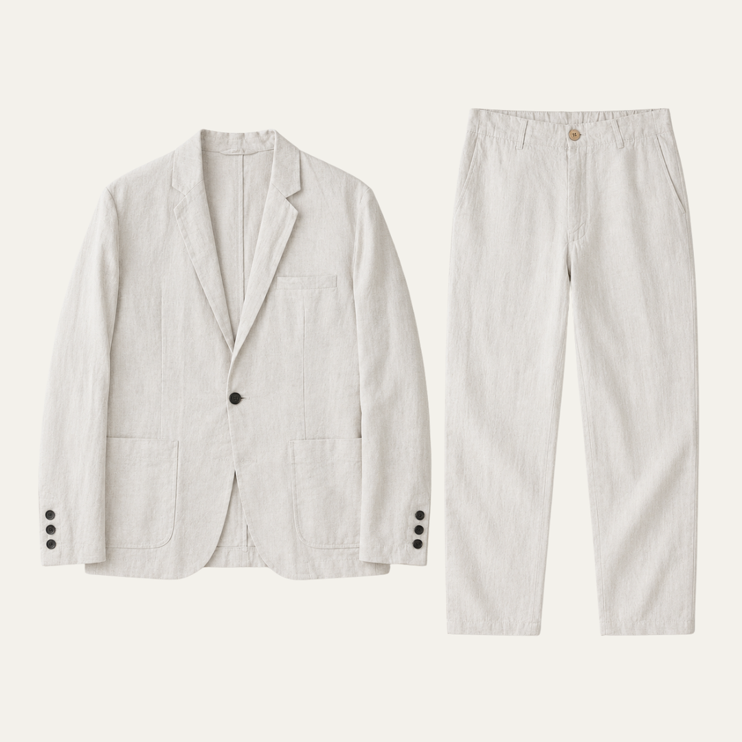 The Naples Men’s Linen Summer Blazer and Pants Set