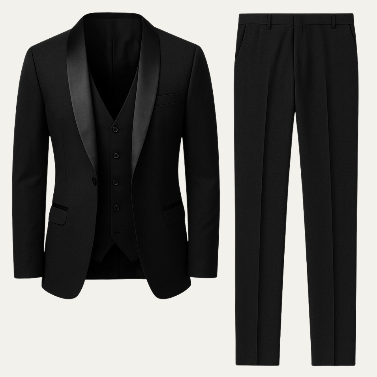 The Trebbiano Men’s 3 Piece Suit – Elegant Slim Fit Formal Tuxedo Set