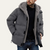 The Hamilton Men’s Hooded Zip Up Puffer Jacket with Teddy Lining Dark Gray