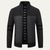 The Taranto Men’s Warm Winter Zip Up Quilted Knit Puffer Jacket - Black
