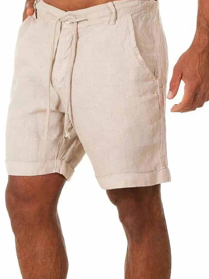 The Dolomites Men's Tailored Linen Drawstring Shorts