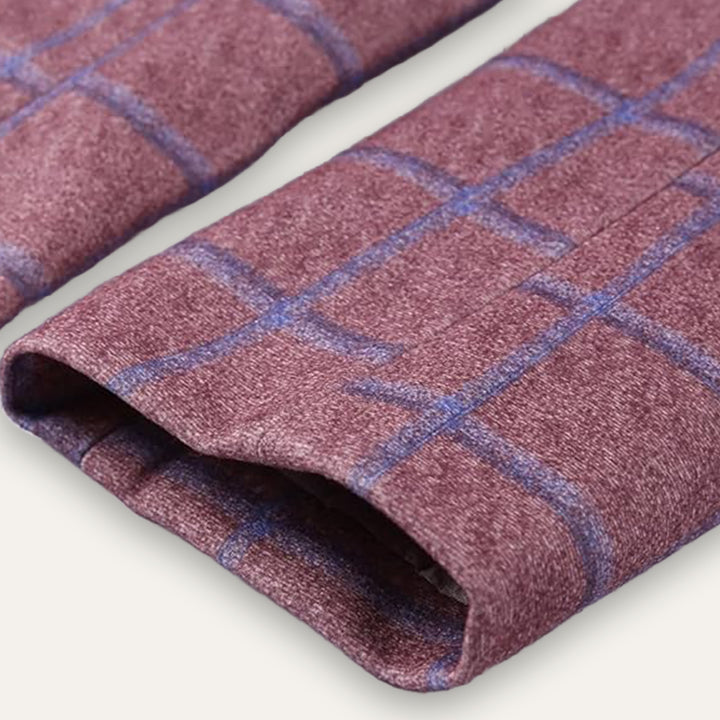 The Garda Porto Men’s Checked Double Breasted Plaid Blazer