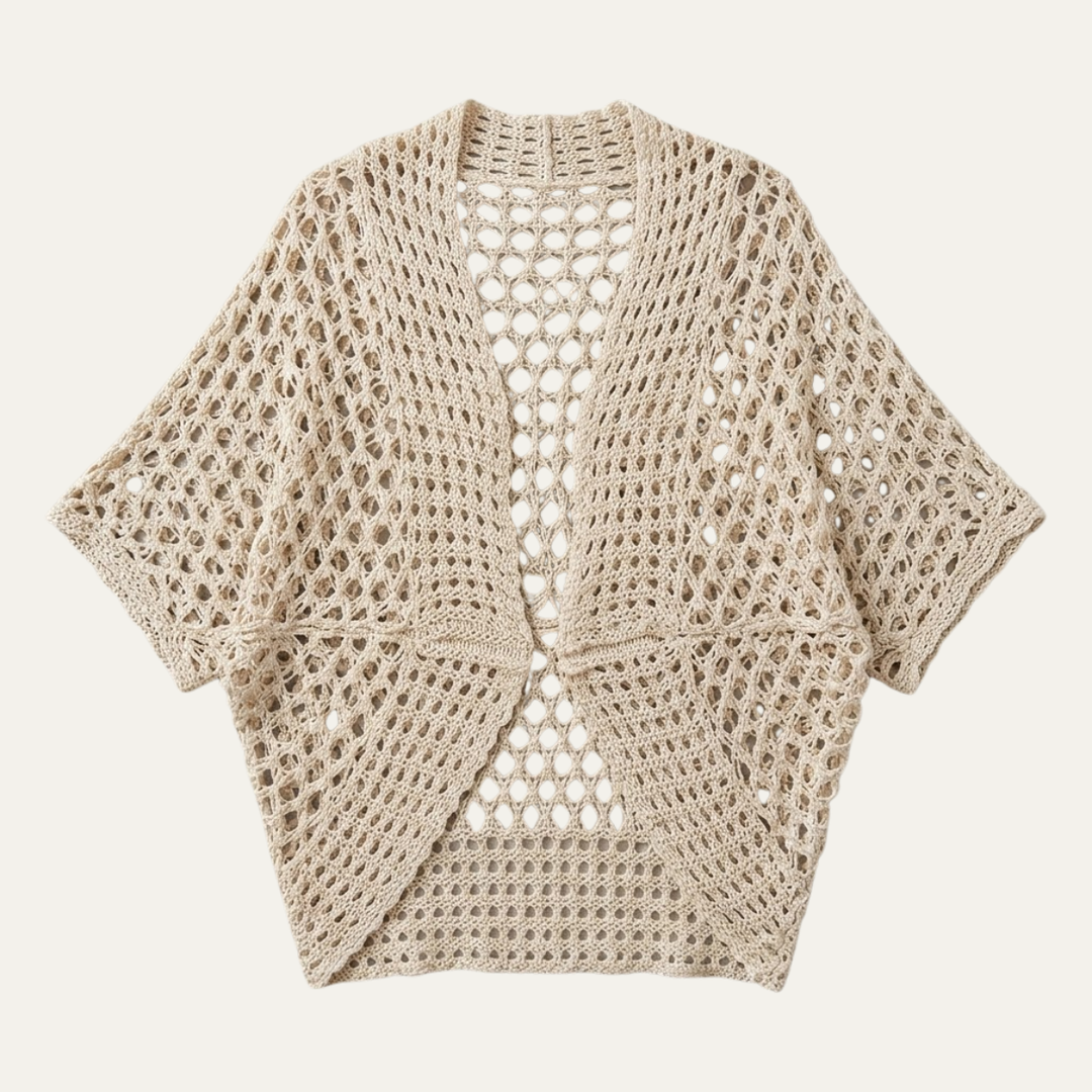 Women's Crochet Open Front Cardigan
