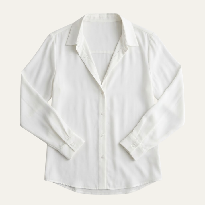 Women's Long Sleeve Button Up Blouse with Relaxed Fit